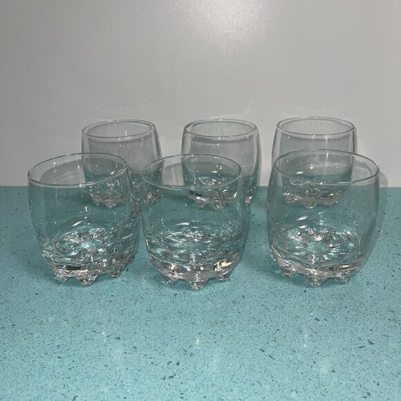 Bormioli Rocco Rocks Glass Set of 6 Galassia 10 oz Clear Peg Foot - Picture 1 of 6